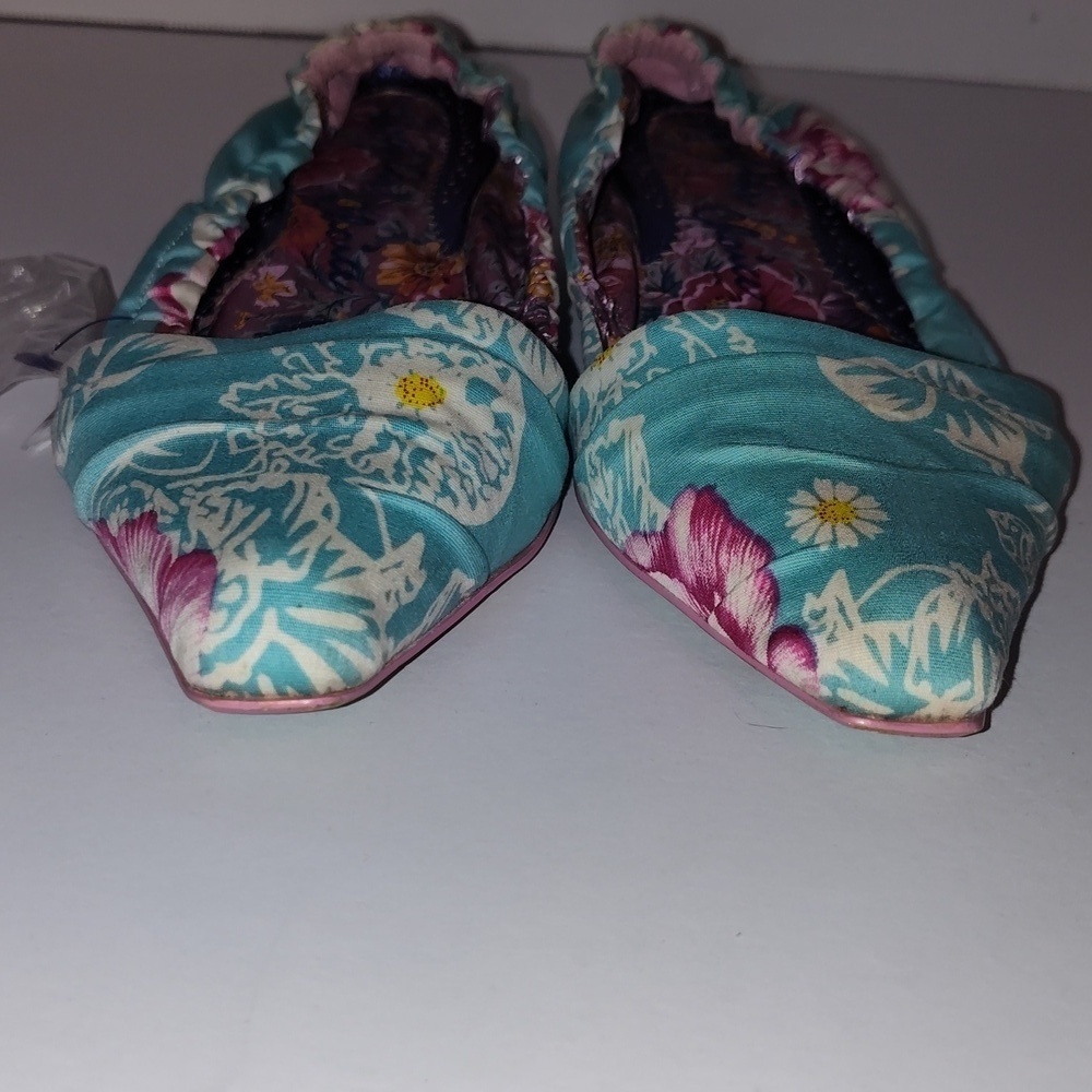 Irregular Choice Floral Blue Kitten Heel Slipper Shoes Size 39.5 - Picture 4 of 10